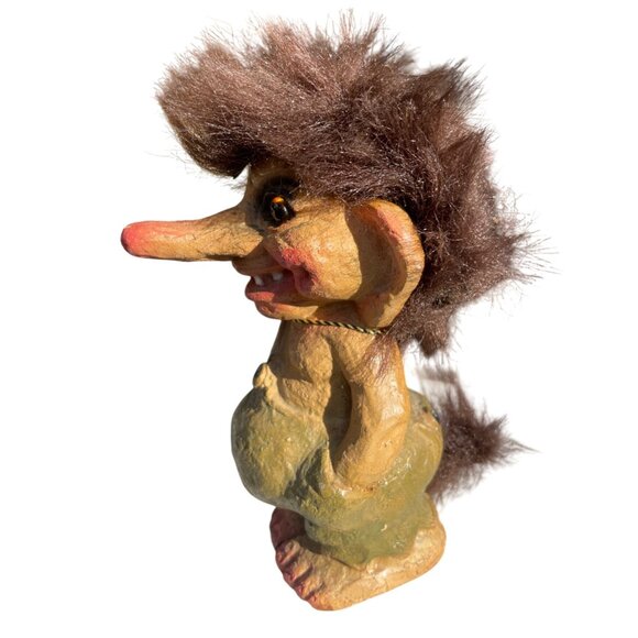 Vintage Nyform Troll Figurine Made In Norway With Faux Fur Hair Original Tag - Picture 4 of 16